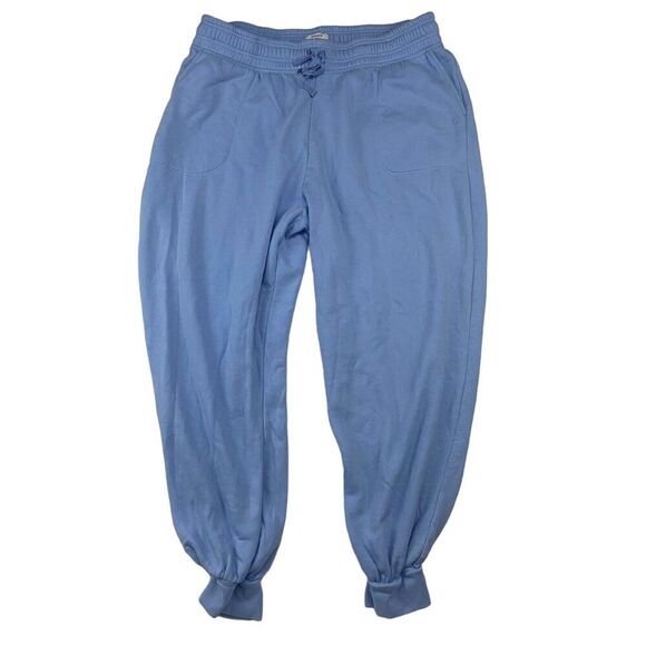 Crown & Ivy Blue Elastic Waist Jogger Sweatpants Sz XL Lounge Drawstring Cotton - Picture 1 of 7